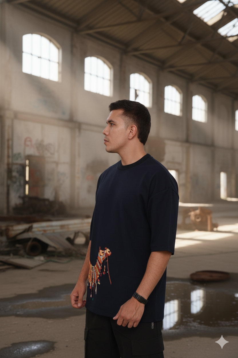 “Caravan Energy – Keep Moving.”– Desert Nomad Oversized Graphic Tee