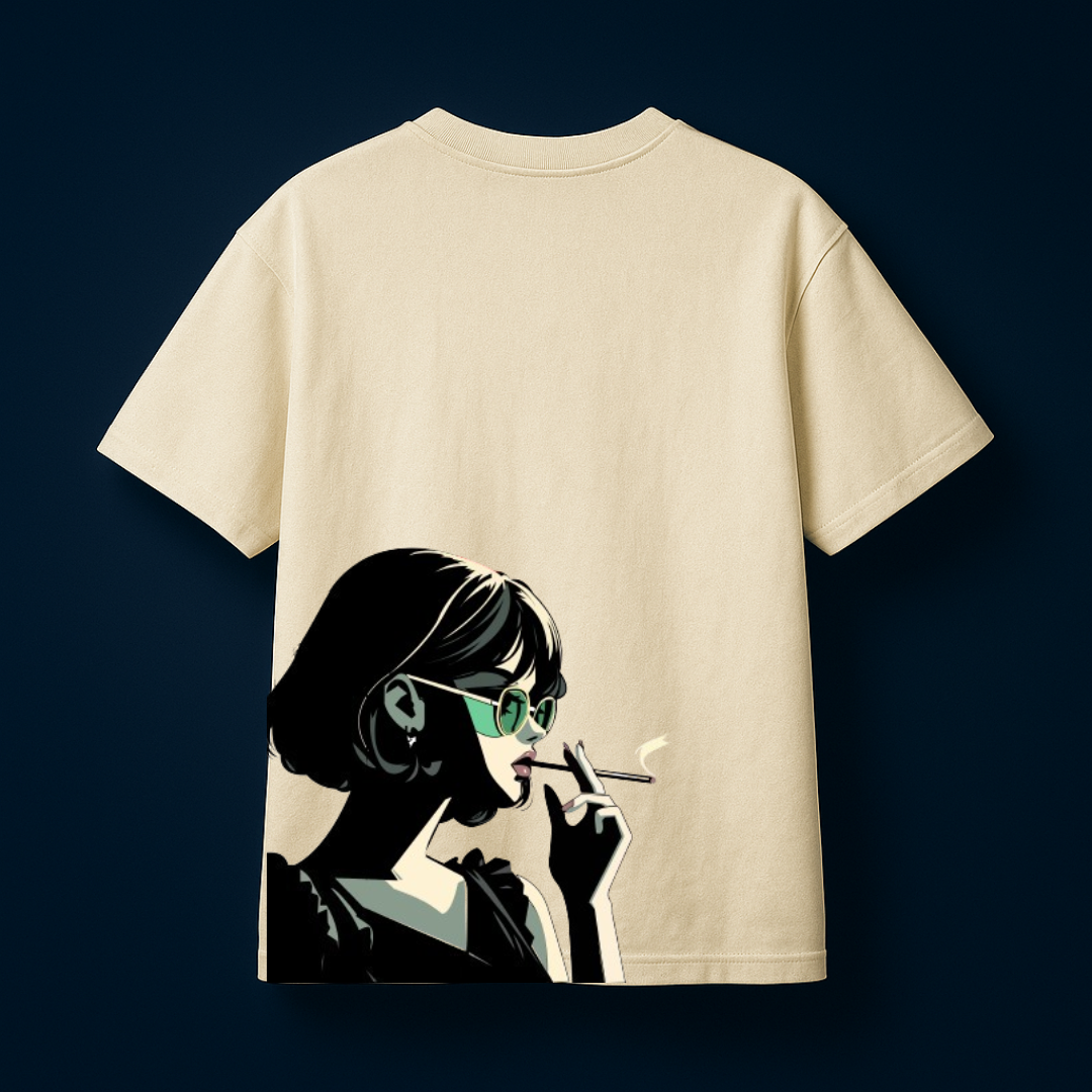 Rich Bitch Energy – Luxe Beige Power Statement - Oversized Tee