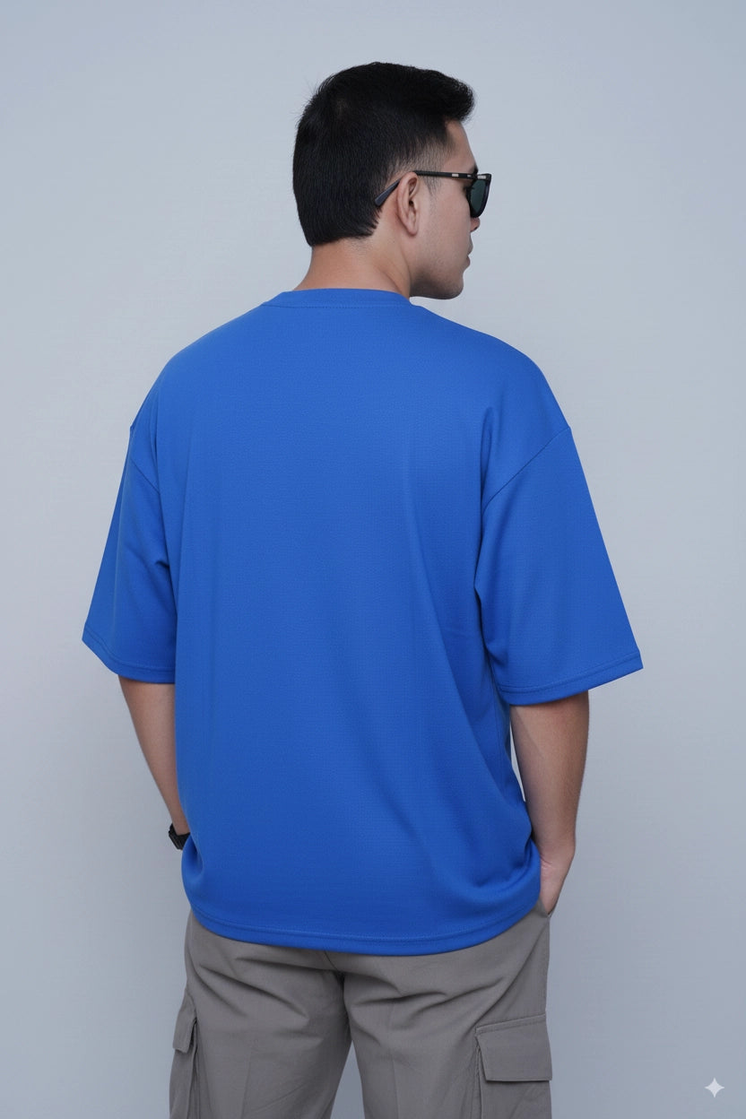 Royal Blue Solid Oversized T-shirt | VILDLIFE