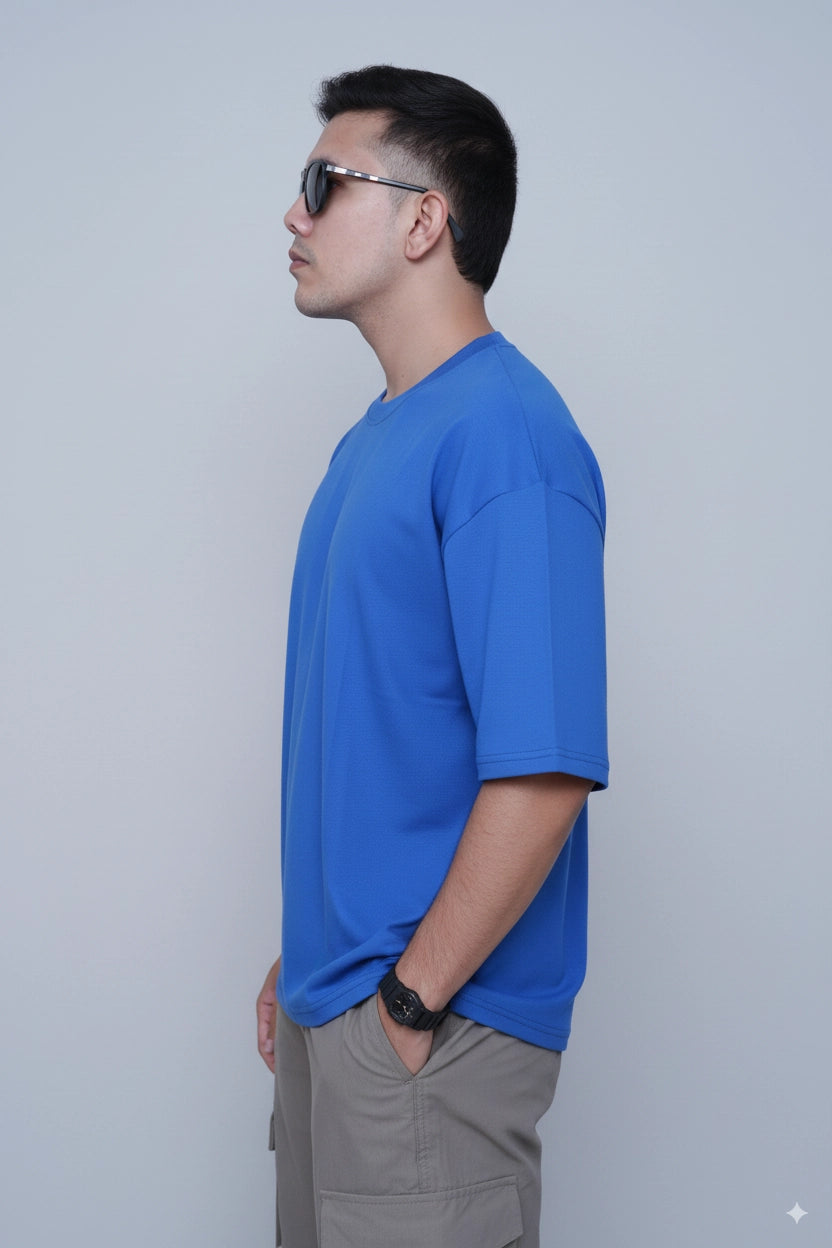 Royal Blue Solid Oversized T-shirt | VILDLIFE