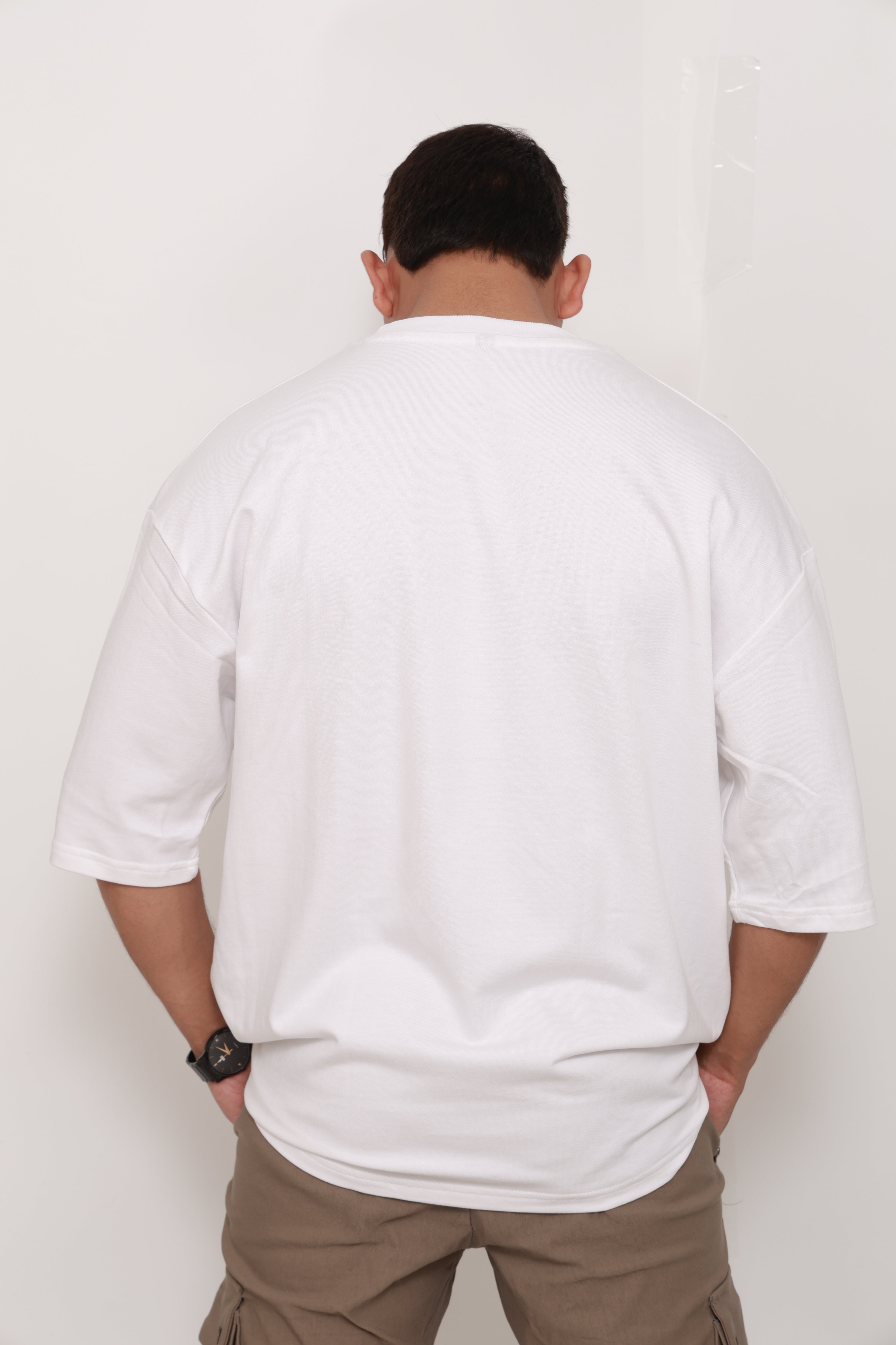 "VILDLIFE White Frost Solid Oversized T-shirt – Premium streetwear for bold minimal style"