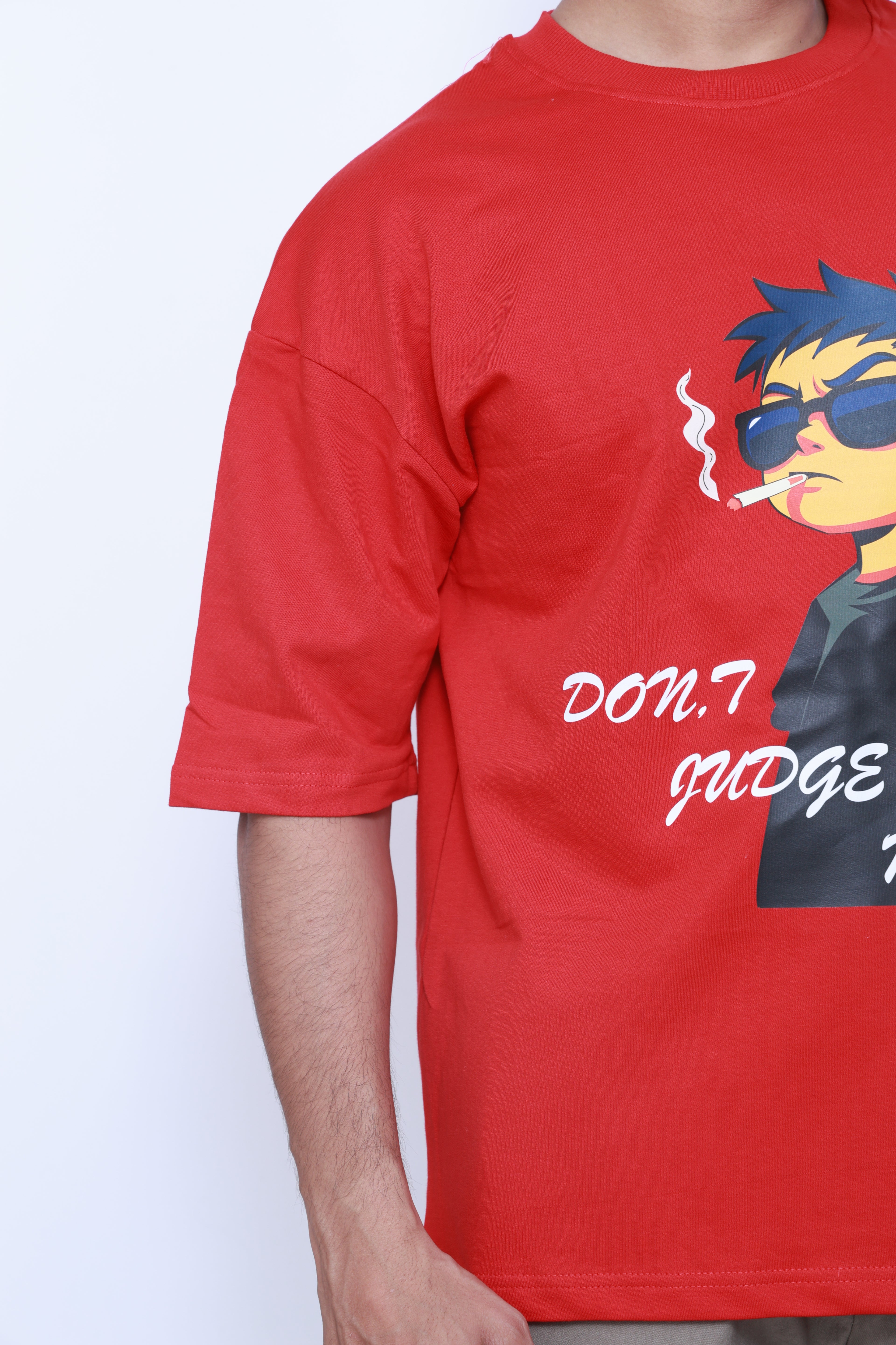 VildLife "Don’t Judge Me" rebel graphic oversized t-shirt for men and women – bold streetwear statement tee in premium cotton