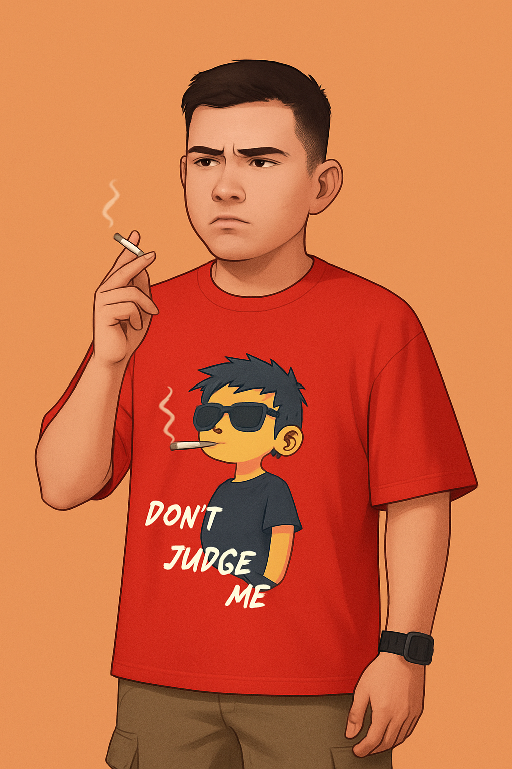 VildLife "Don’t Judge Me" rebel graphic oversized t-shirt for men and women – bold streetwear statement tee in premium cotton