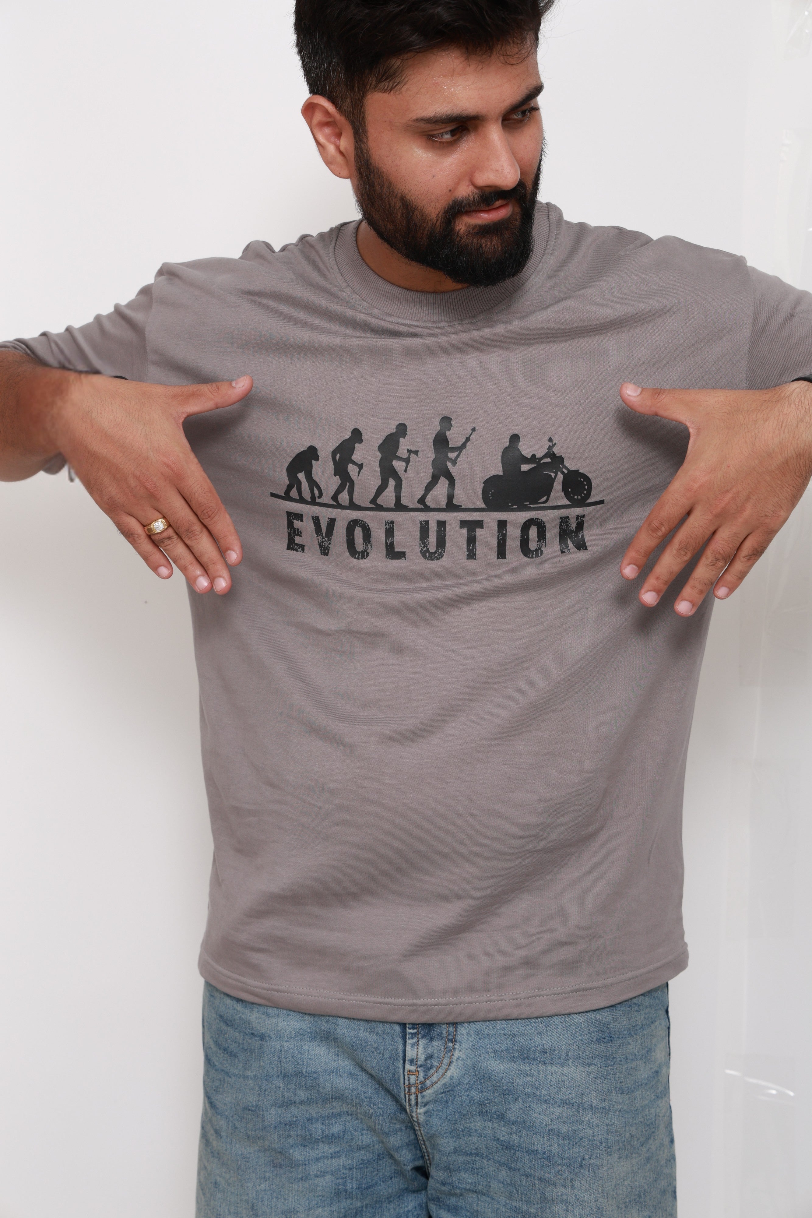 EVOLUTION Rider Tee – Asphalt Grey Edition Oversized Tshirt