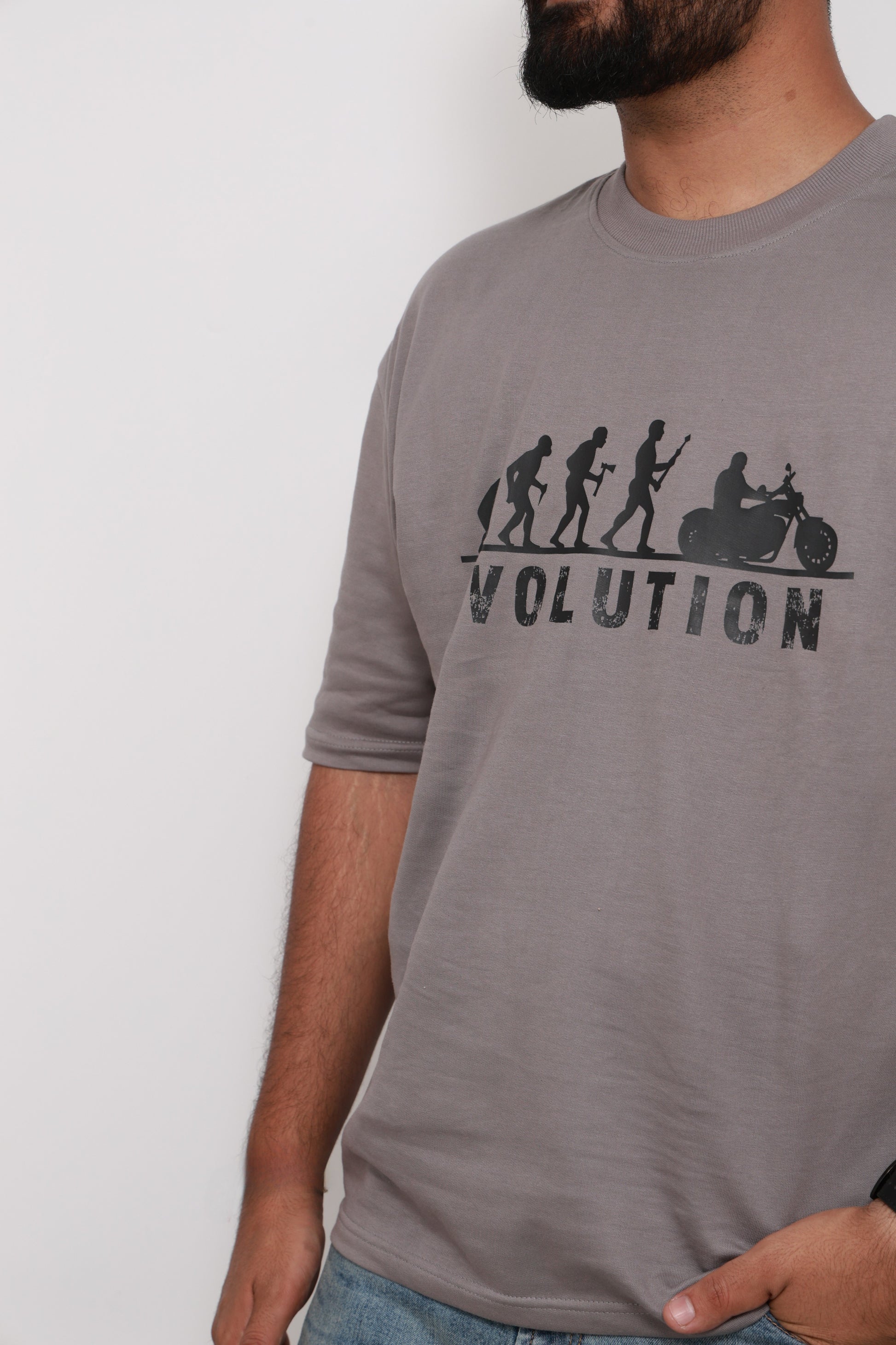 EVOLUTION Rider Tee – Asphalt Grey Edition Oversized Tshirt