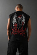 Fallen Grace Graphic Gym Vest – Oversized Sleeveless Tank (Black)