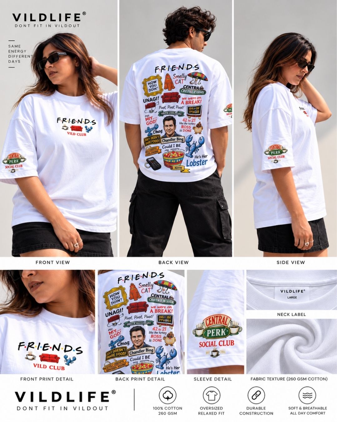 VILDLIFE FRIENDS — The One With The Memories | Oversized Unisex T-Shirt