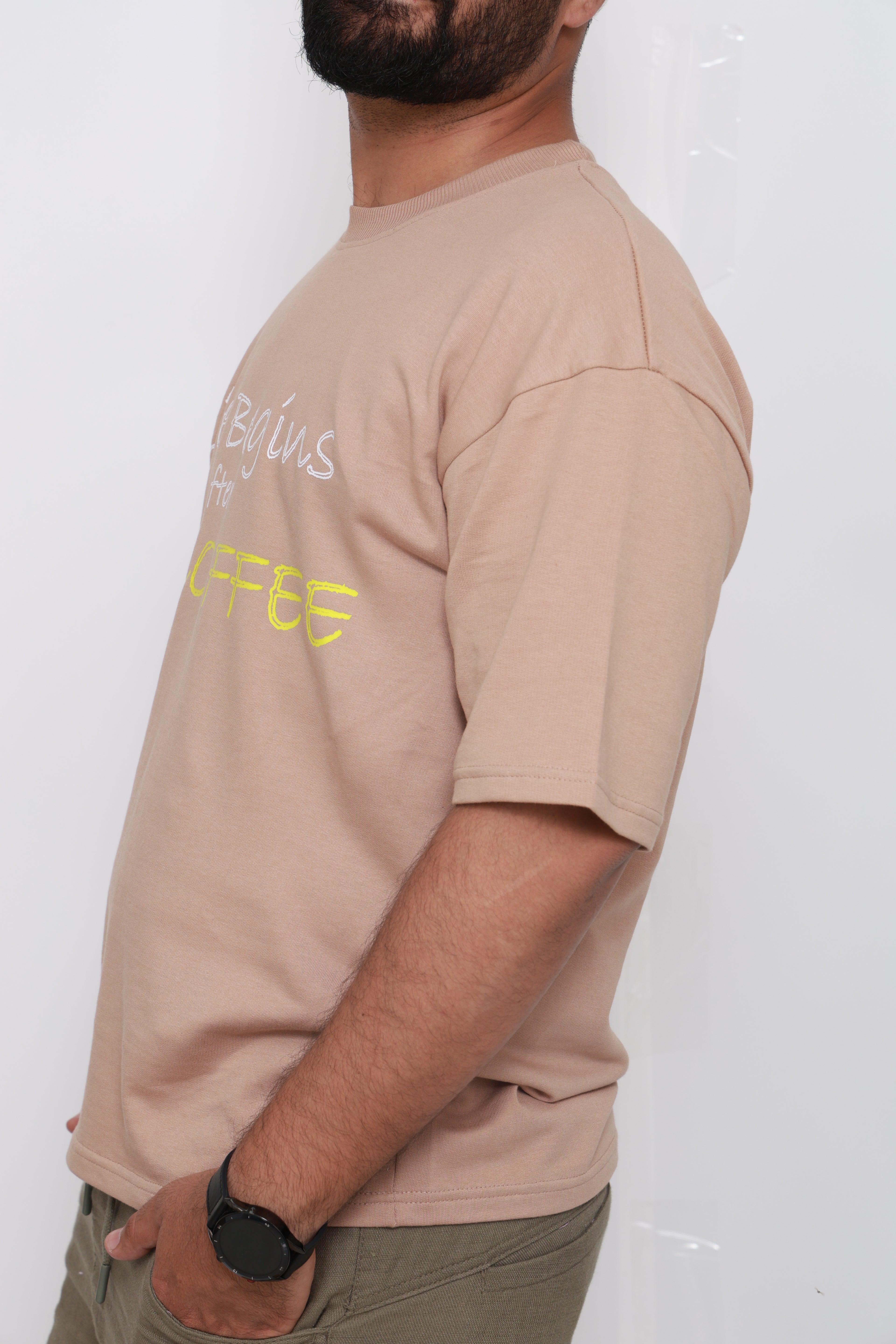 “Life Begins After Coffee” – (Caffeine Edition) Graphic Oversized Tshirt