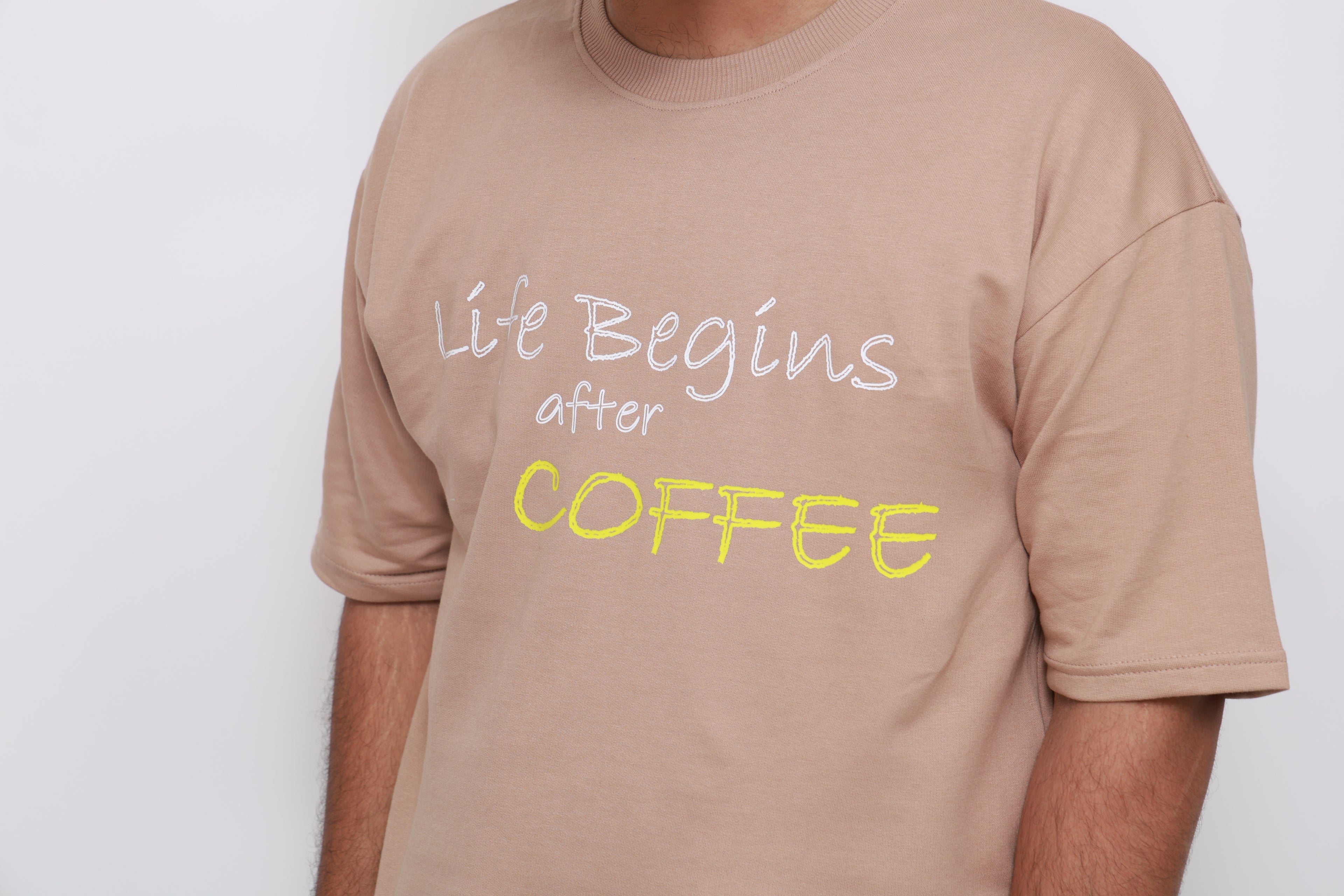 “Life Begins After Coffee” – (Caffeine Edition) Graphic Oversized Tshirt