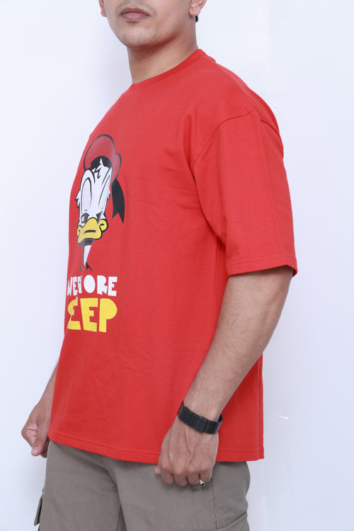 "Need More Sleep" — Oversized Graphic Red Tee | Vildlife
