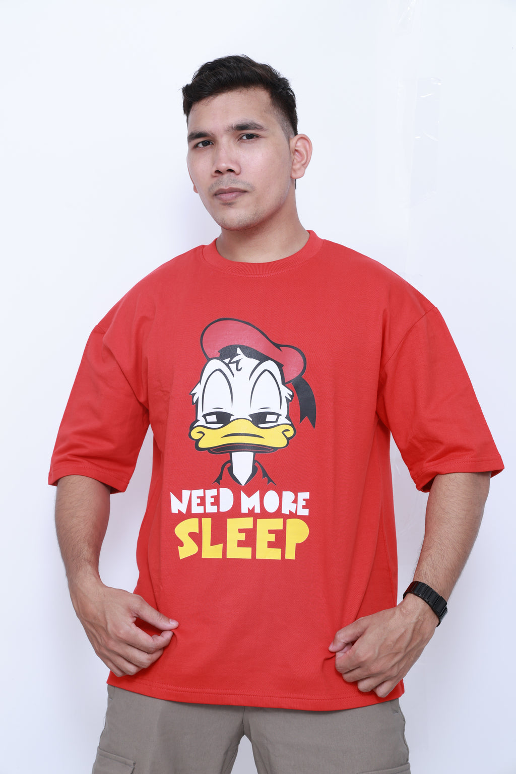 "Need More Sleep" — Oversized Graphic Red Tee | Vildlife