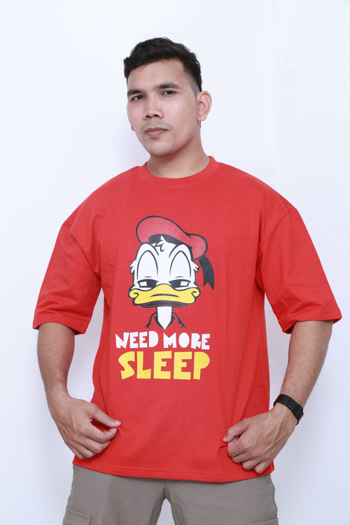 "Need More Sleep" — Oversized Graphic Red Tee | Vildlife