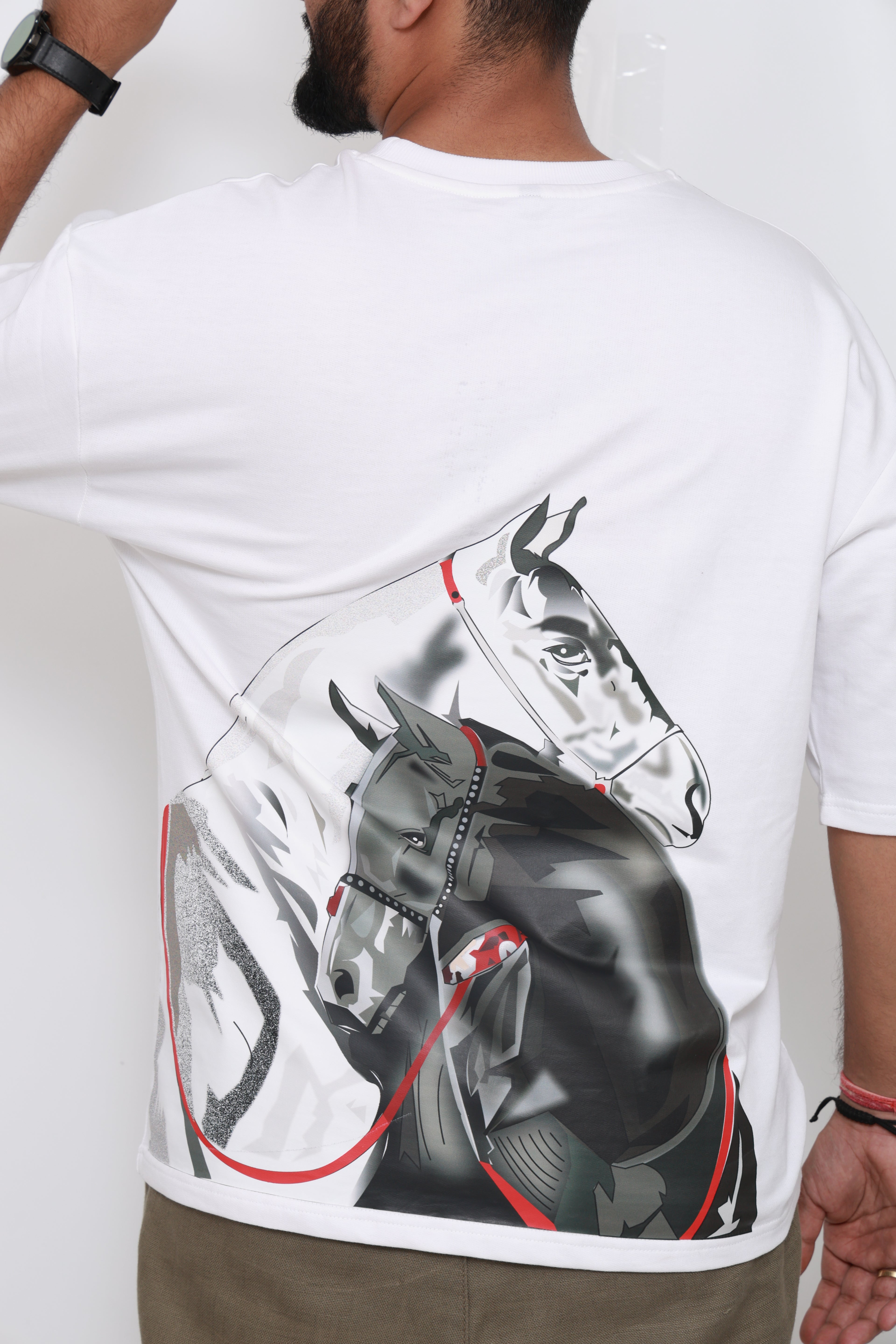Power in Silence – Dual Grace Stallion Oversized Tee