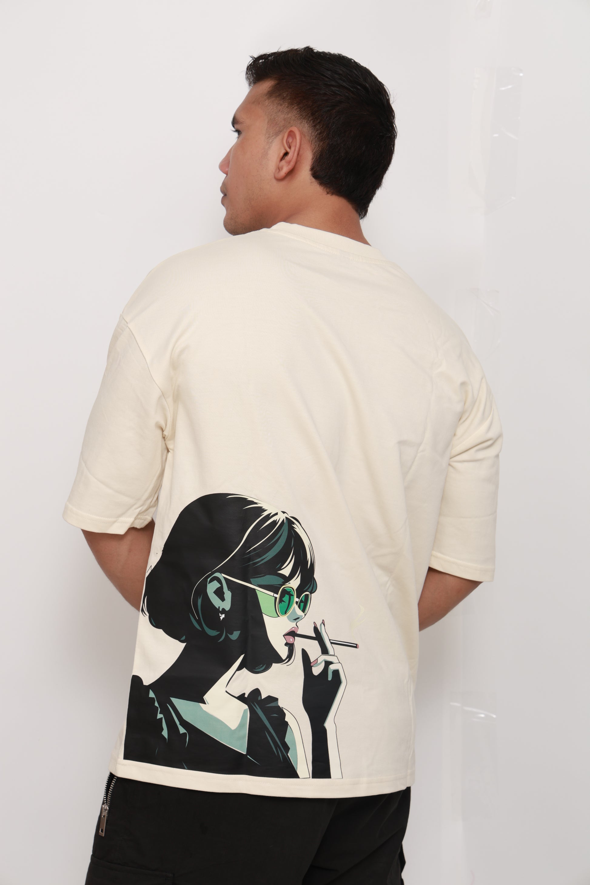 Rich Bitch Energy – Luxe Beige Power Statement - Oversized Tee