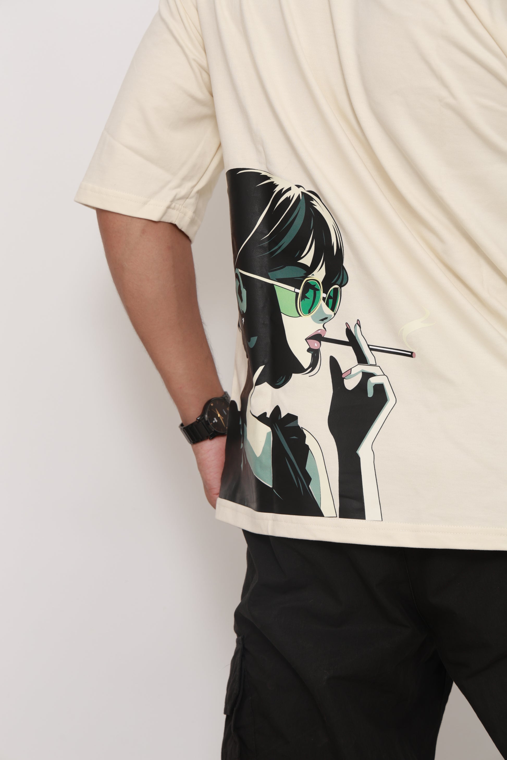 Rich Bitch Energy – Luxe Beige Power Statement - Oversized Tee