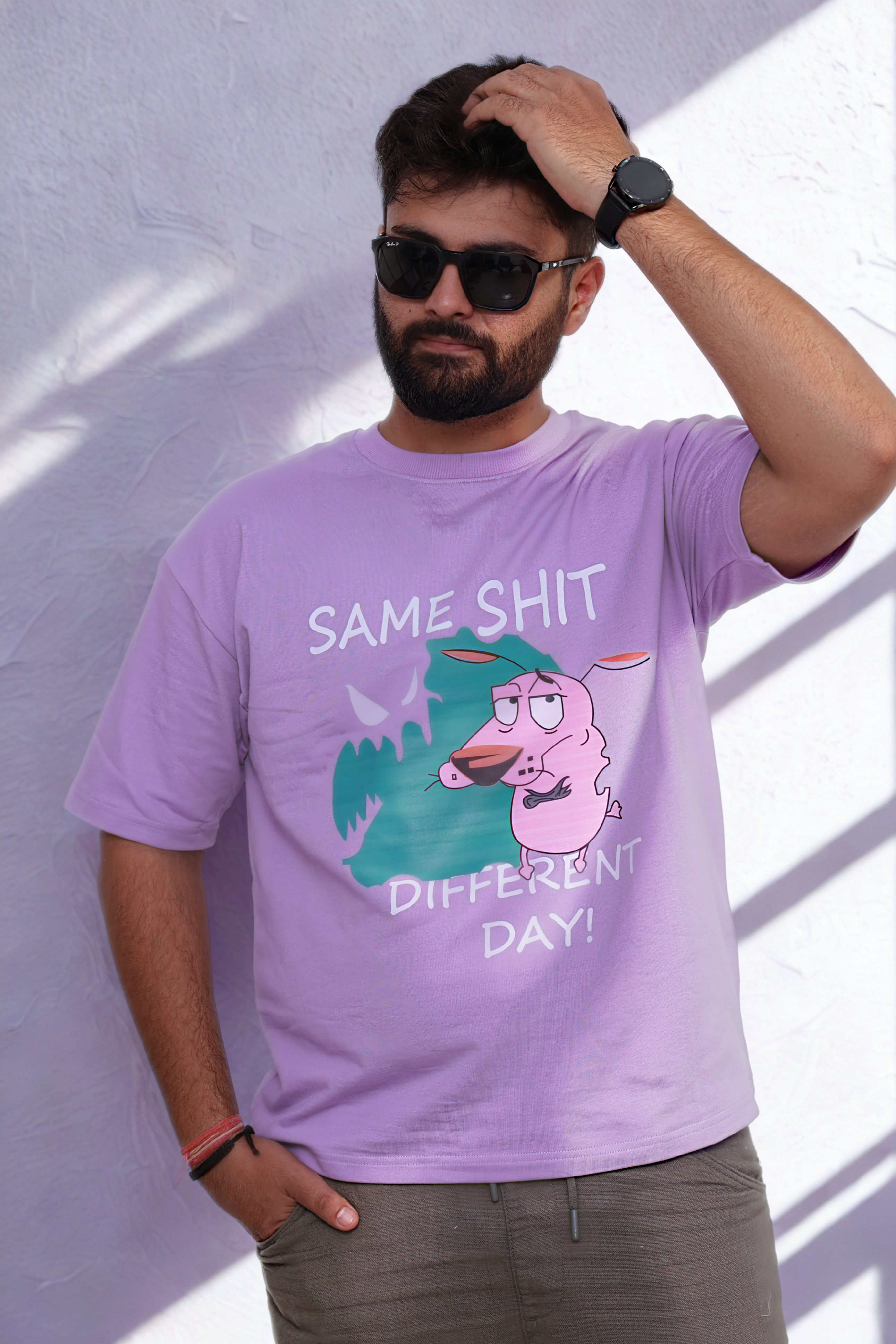 “Same Sh*t, Different Day!” — Edgy Graphic Cartoon Oversized Tee | Vildlife