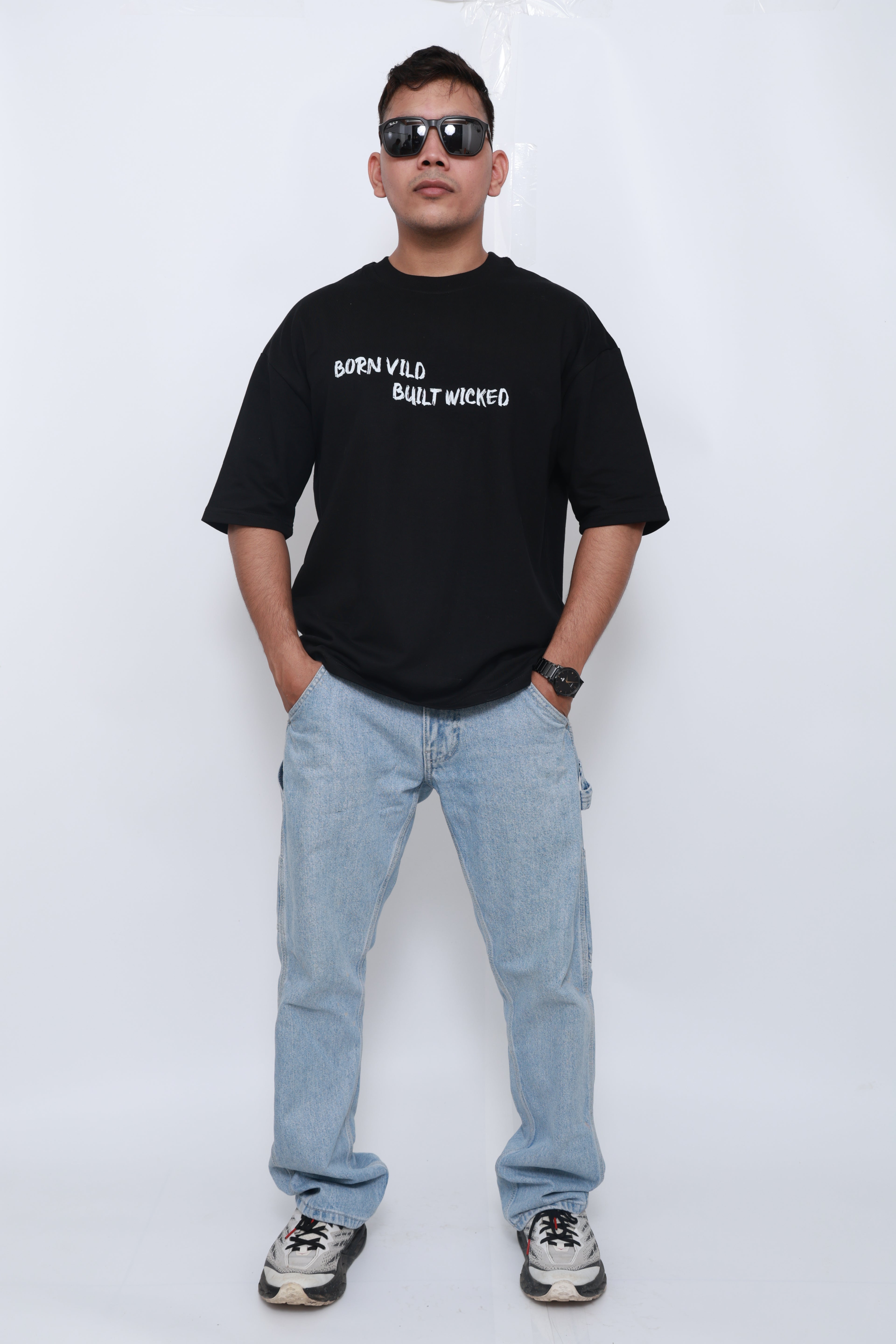 Sinful Monkey – Black Oversized Graphic Tee