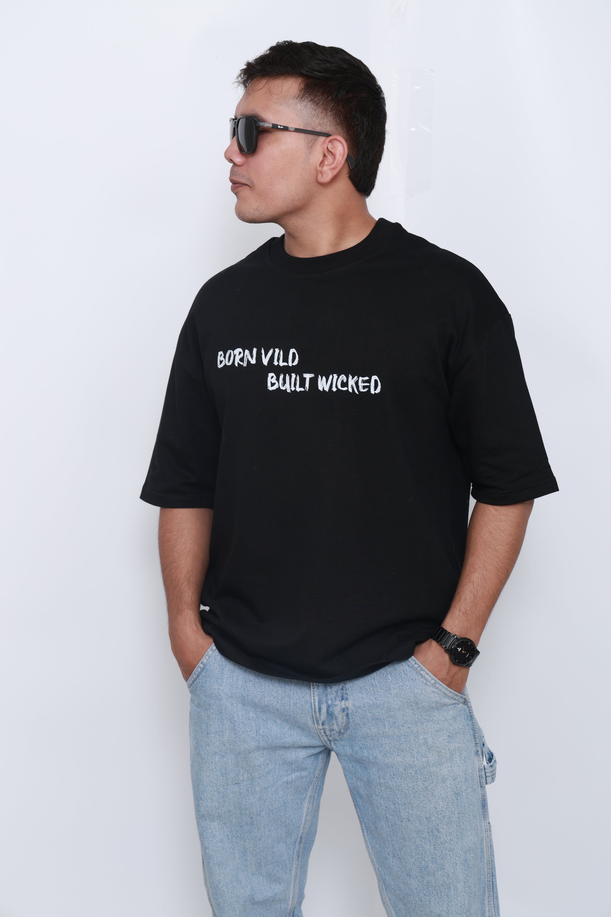 Sinful Monkey – Black Oversized Graphic Tee