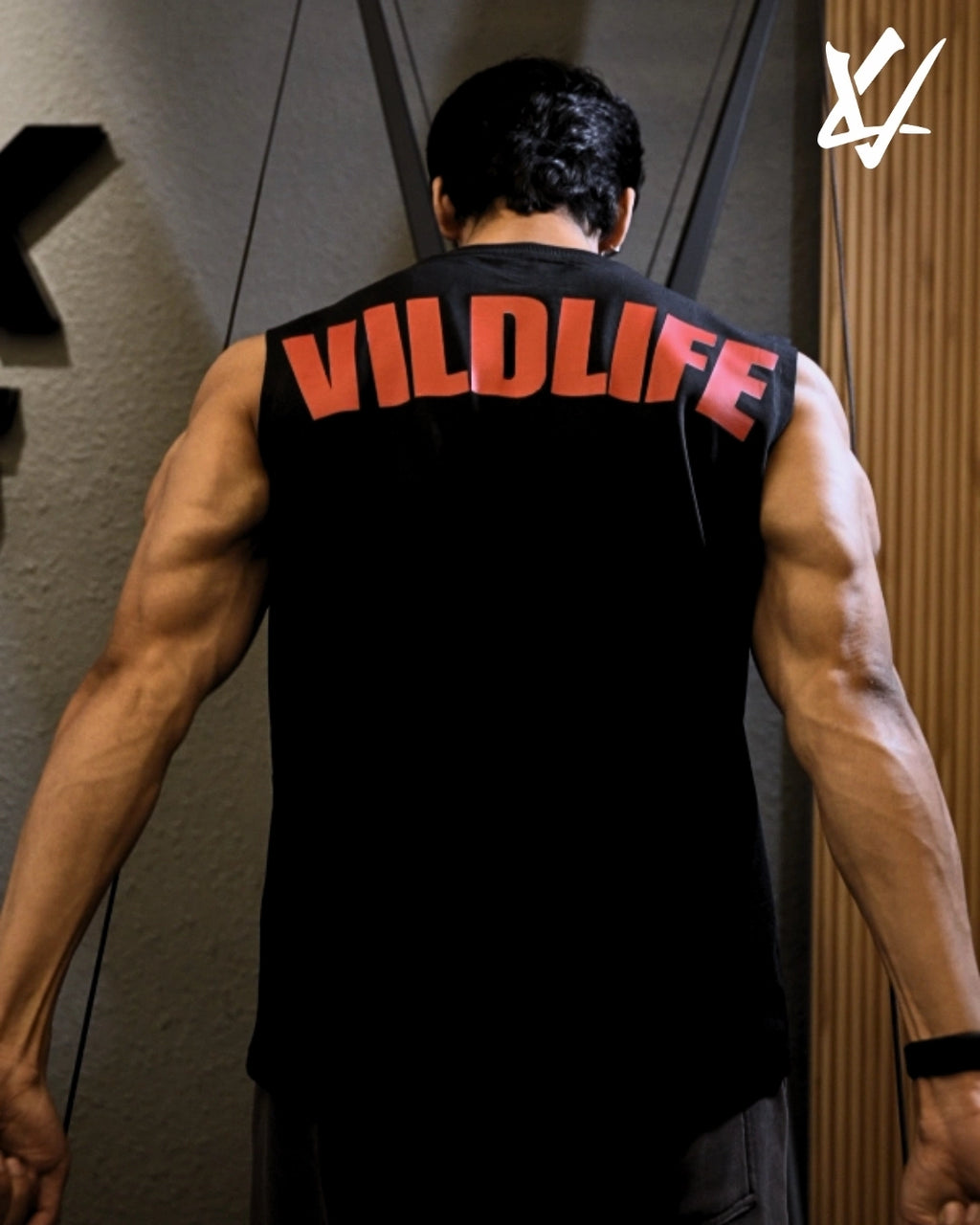 VILDLIFE Bloodline Back Vest – Black Sleeveless Gym Tank