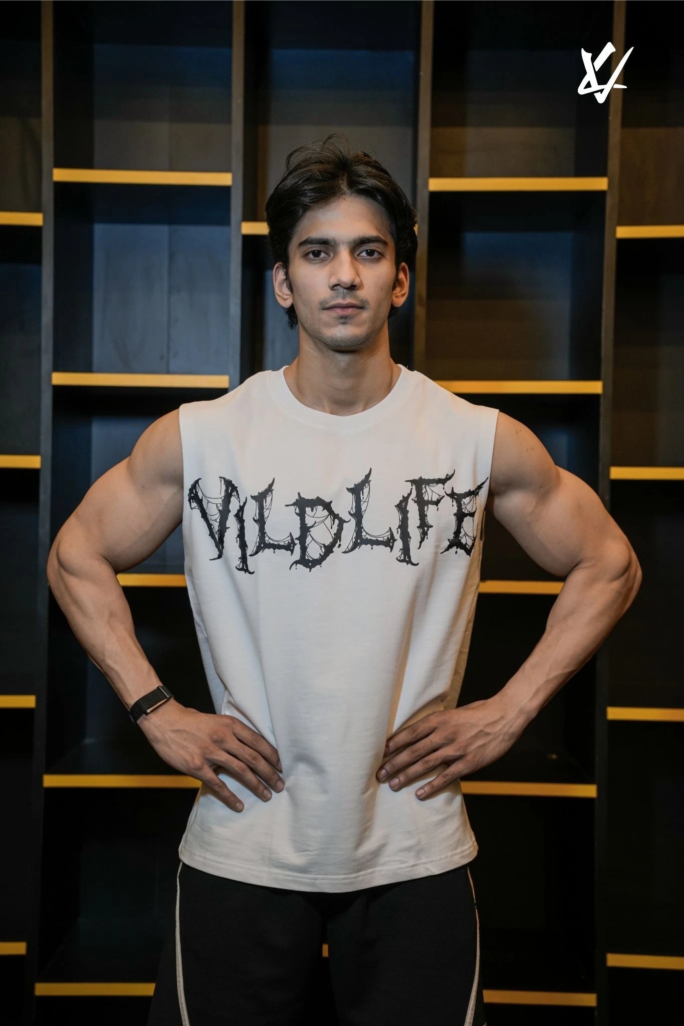“VILDLIFE Core Identity oversized logo gym vest for men – premium streetwear workout tank.”