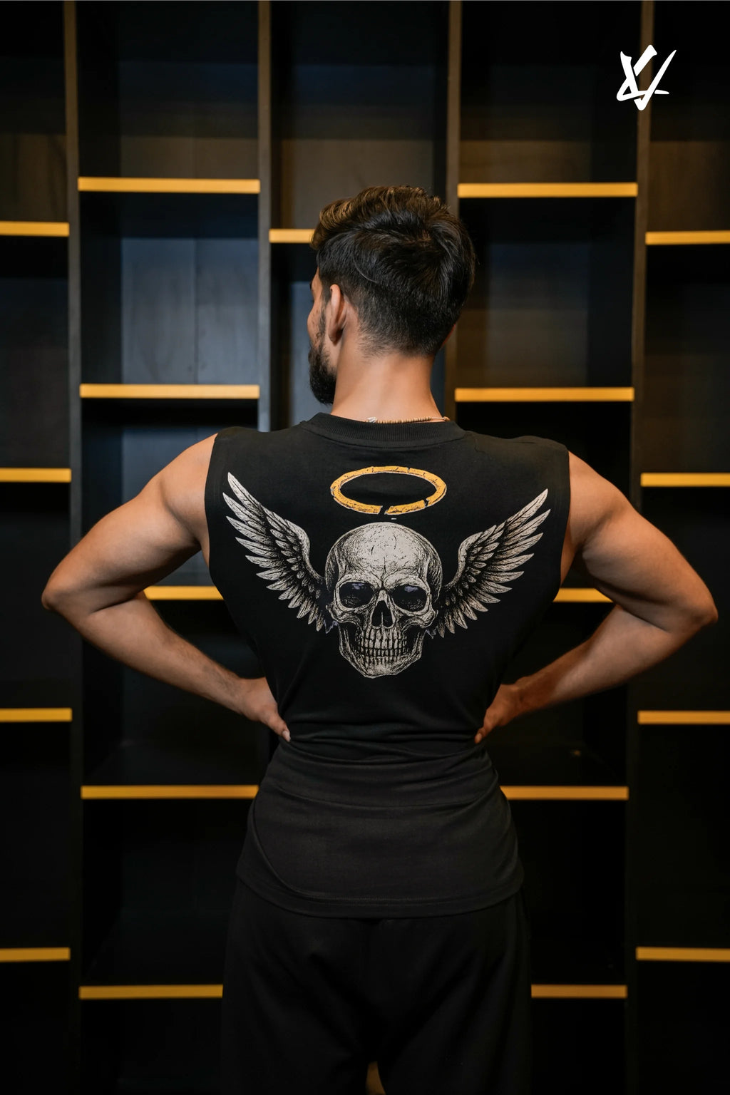 “VildLife Selective Sinners oversized streetwear gym vest for men – premium workout tank with bold graphic style.”